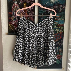 Vintage 90s Daisy Floral Print Mini Skirt Size M/L
